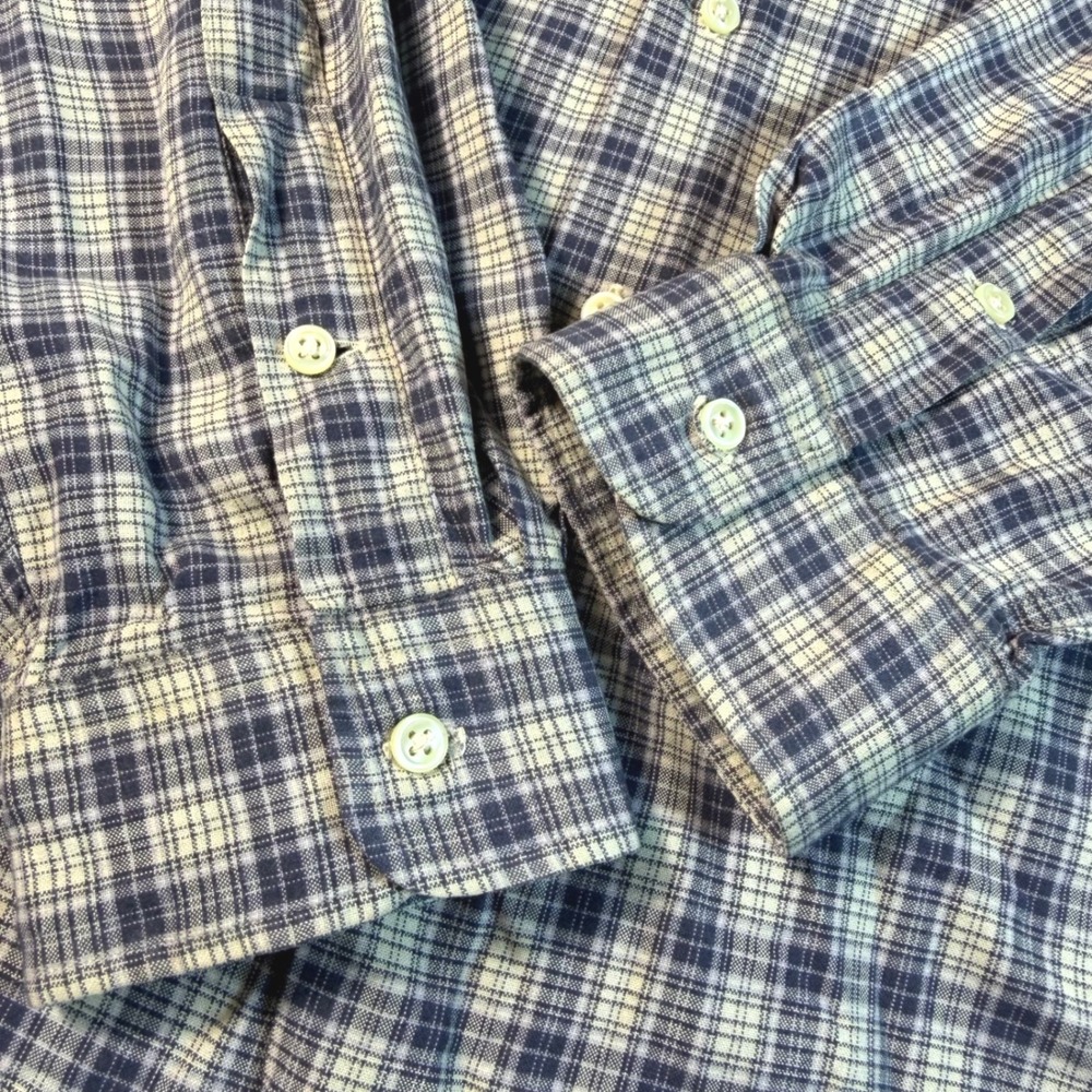Ralph Lauren Button Down Mens XXL Blue Plaid Greggor Long Sleeve Shirt EUC - Picture 5 of 14